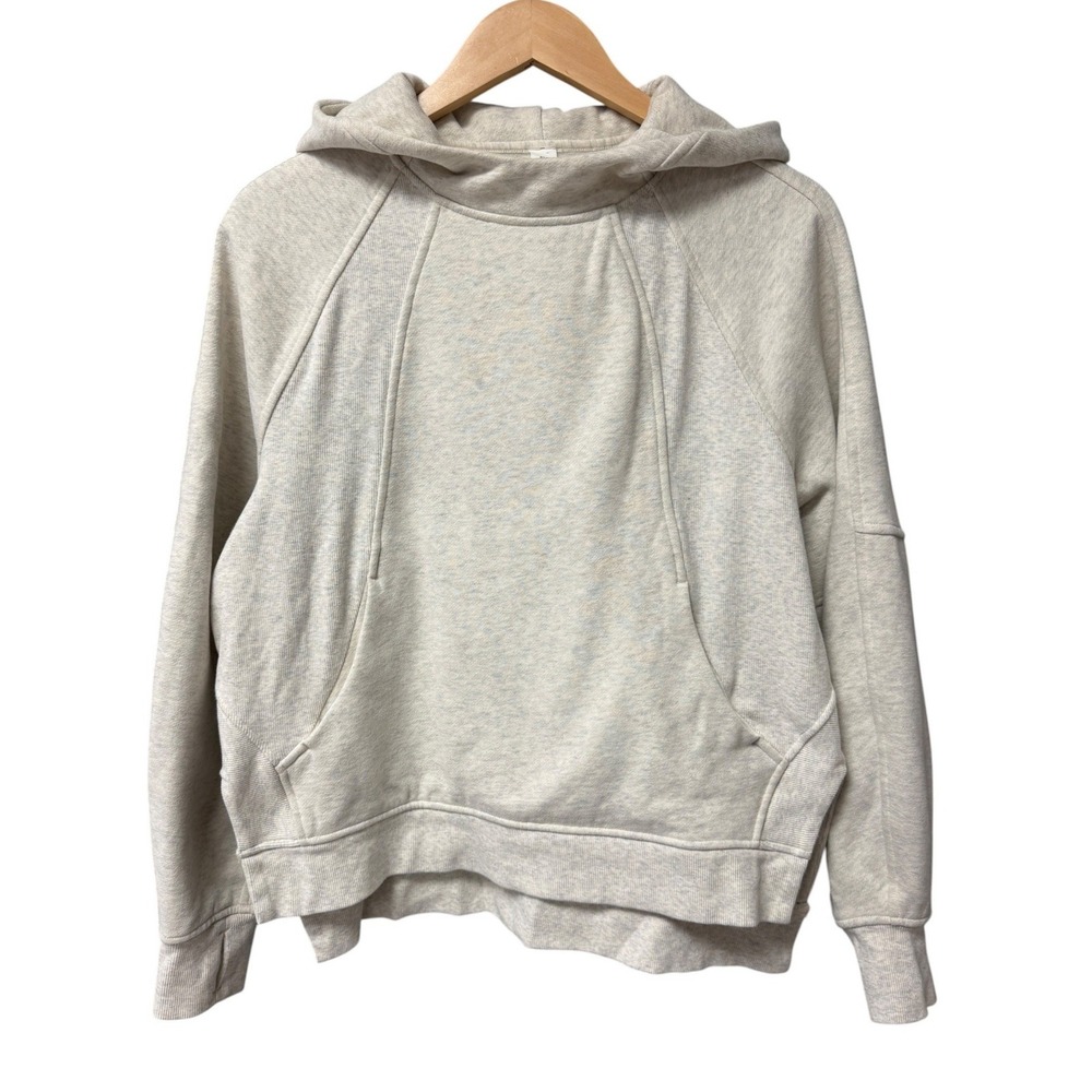 Lululemon Scuba Oversized Side Slit Hoodie Women XS/S Cream Pullover Athl